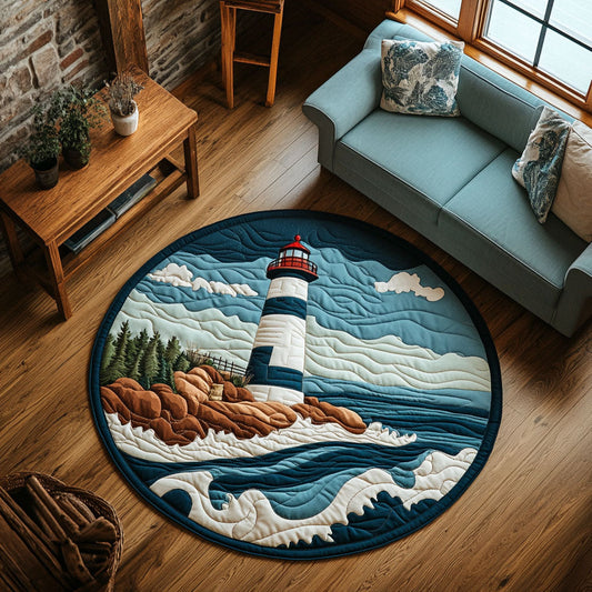 Coastal Lighthouse CW1301132CL Quilted Round Mat
