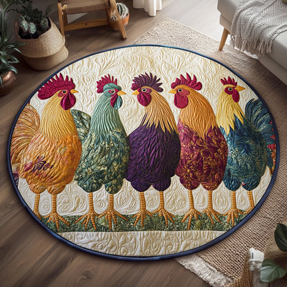 Patchwork Pecker WJ2407046CL Quilted Round Mat