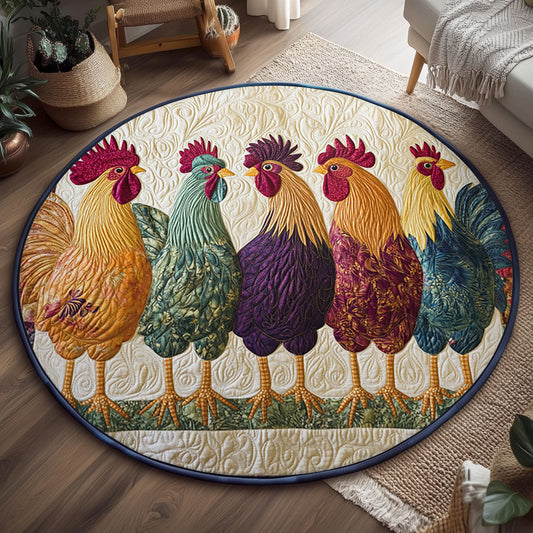 Patchwork Pecker WJ2407046CL Quilted Round Mat