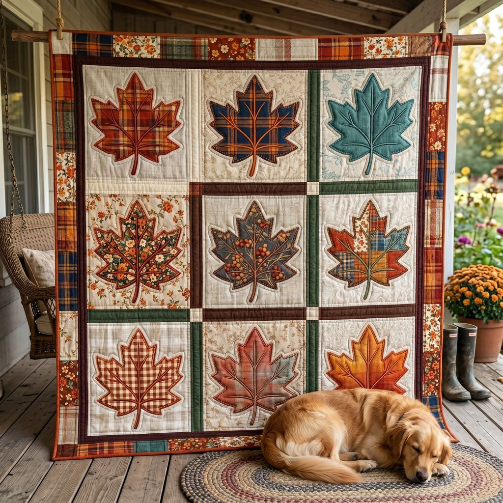 Autumn Maple Leaves Patchwork WN0505002CL Quilt