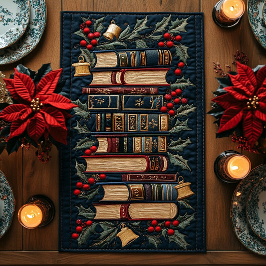 Christmas Books XR1011043CL Quilted Table Runner