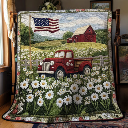 Floral Red Truck WN0703052CL Quilt