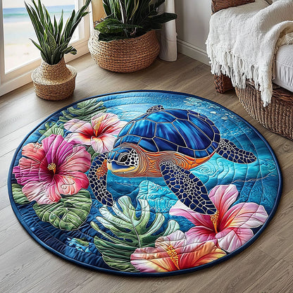 Tropical Turtle QA2911017CL Quilted Round Mat