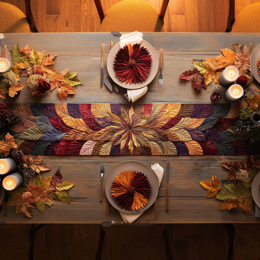 Falling Leaf WN0707046CL Quilted Table Runner