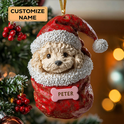 Poodle Holiday Joy CW0412034CL Personalized Christmas Ornament