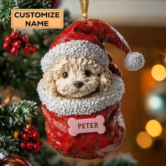 Poodle Holiday Joy CW0412034CL Personalized Christmas Ornament