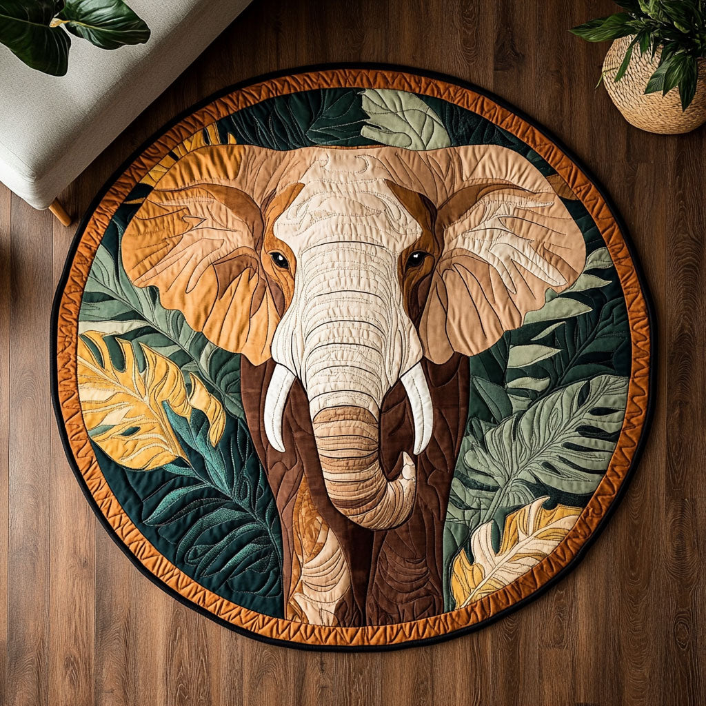 Elephant Harmony CW1201058CL Quilted Round Mat
