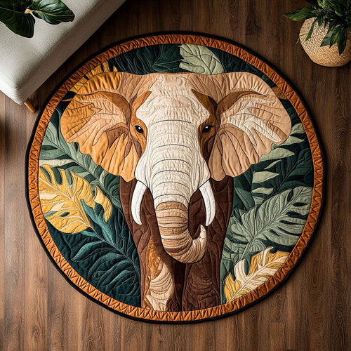Elephant Harmony CW1201058CL Quilted Round Mat