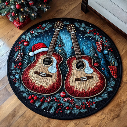 Merry Guitar Vibes KL2711004CL Quilted Round Mat