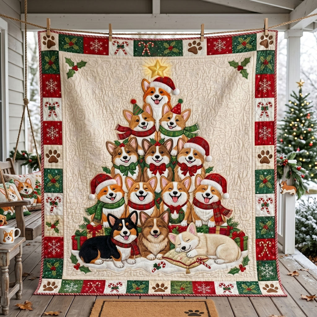 Corgi Christmas Tree WN1506003CL Quilt