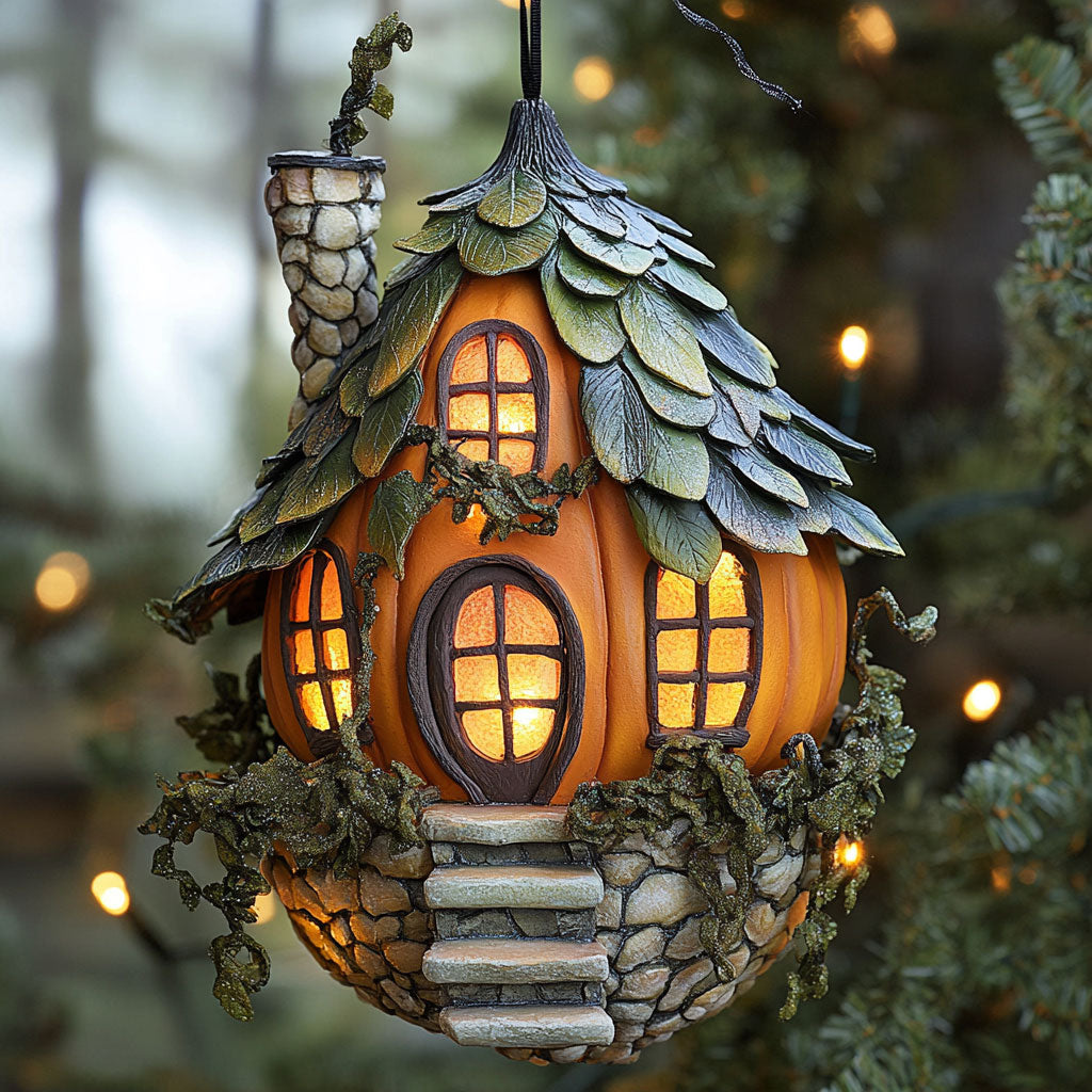 Pumpkin Forest Home WN0412047CL Christmas Ornament