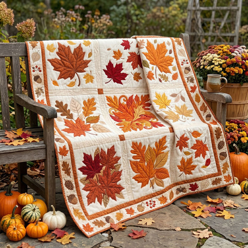 Autumn Leaves Patchwork WN1806002CL Quilt