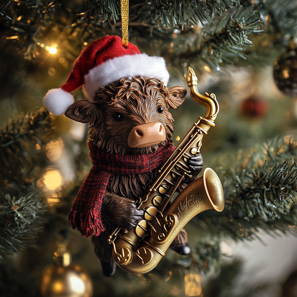 Santa Cow Musician LT2310022CL Christmas Ornament