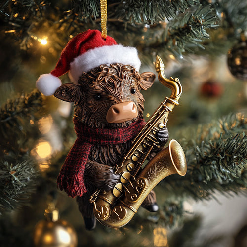 Santa Cow Musician LT2310022CL Christmas Ornament