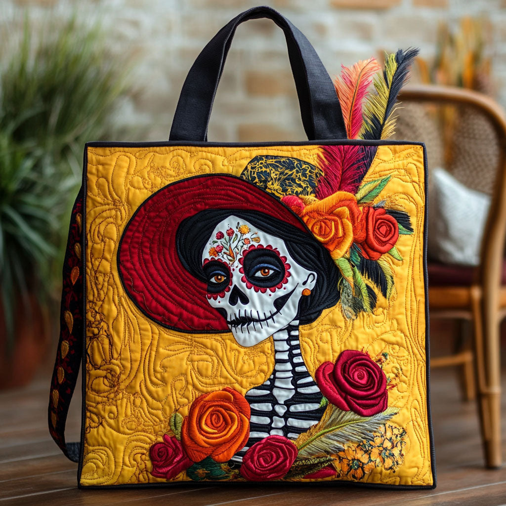 Skeleton Lady Spirit Glow WN1810079CL Quilted Tote Bag