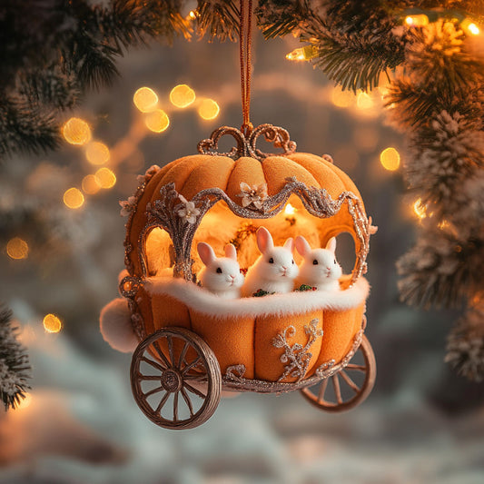 Rabbit Christmas Pumpkin Joy WN0912043CL Christmas Ornament