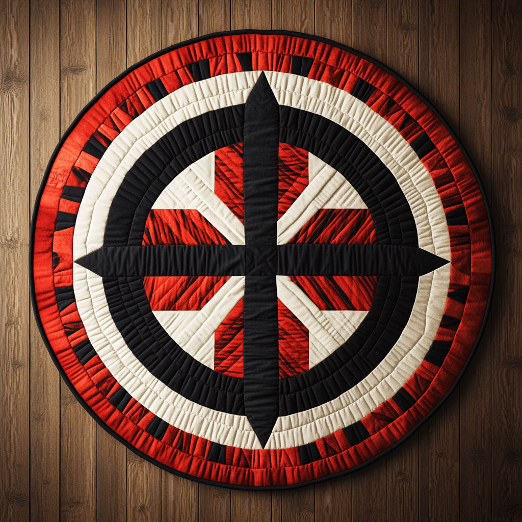 Geometric Balance Circle KL1301060CL Quilted Round Mat