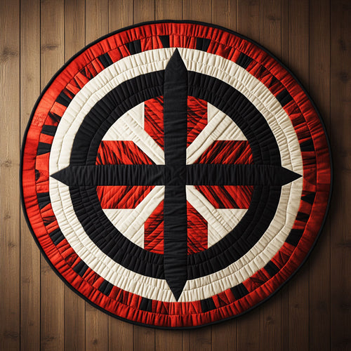 Geometric Balance Circle KL1301060CL Quilted Round Mat
