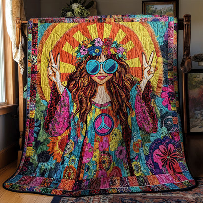 Boho Vibes Hippie Girl WN1102040CL Quilt