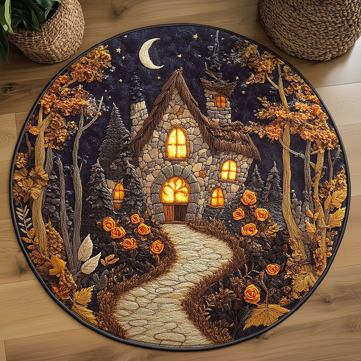 Golden Ivy Cottage WN2705048CL Quilted Round Mat