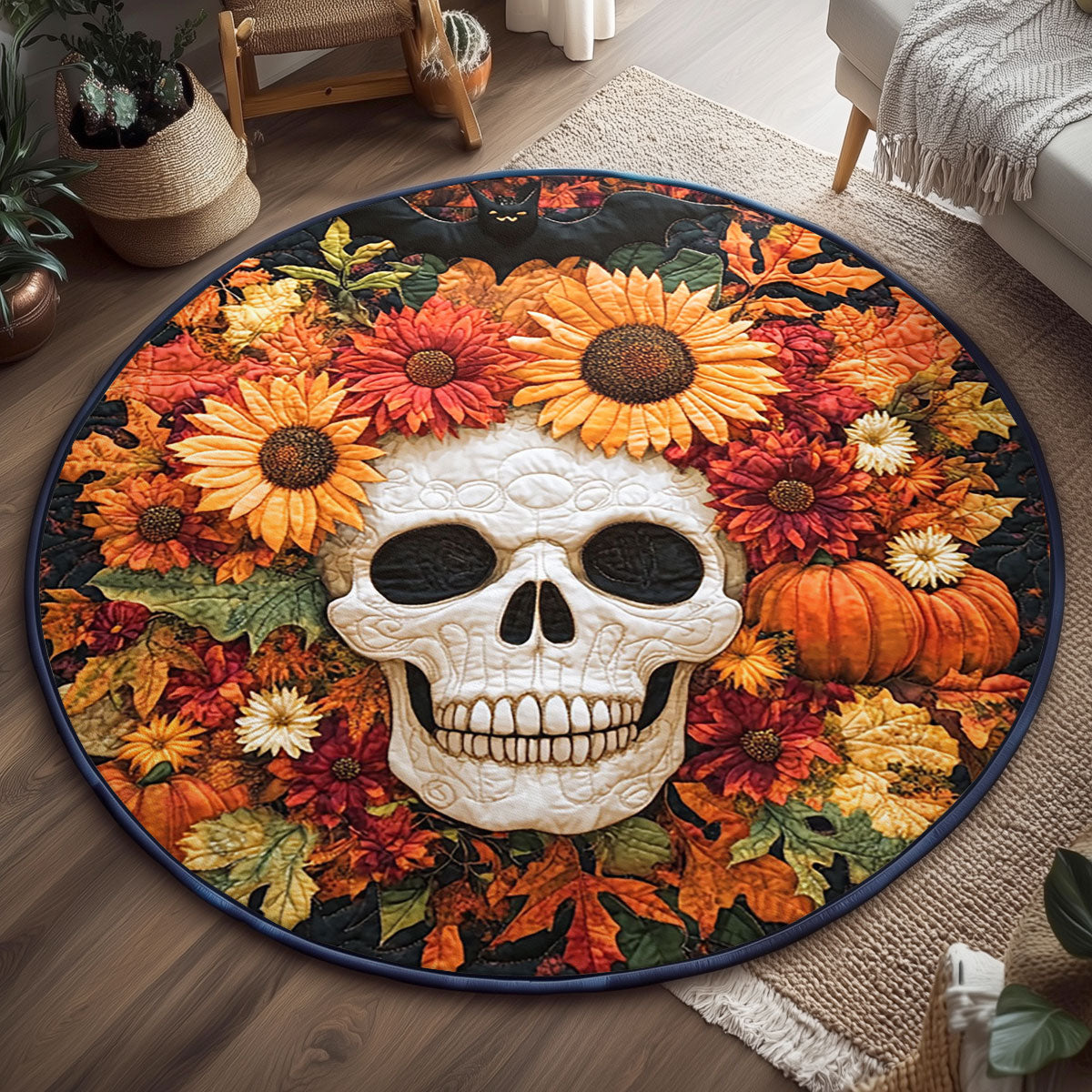 Elegy In Bloom WJ2407040CL Quilted Round Mat