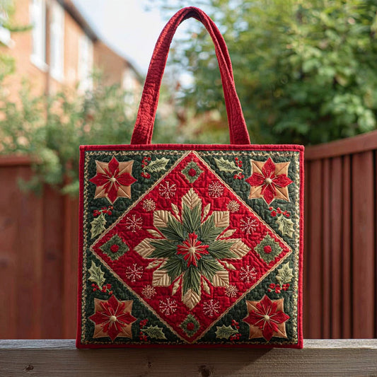 Christmas Star Block XR2611025CL Quilted Tote Bag