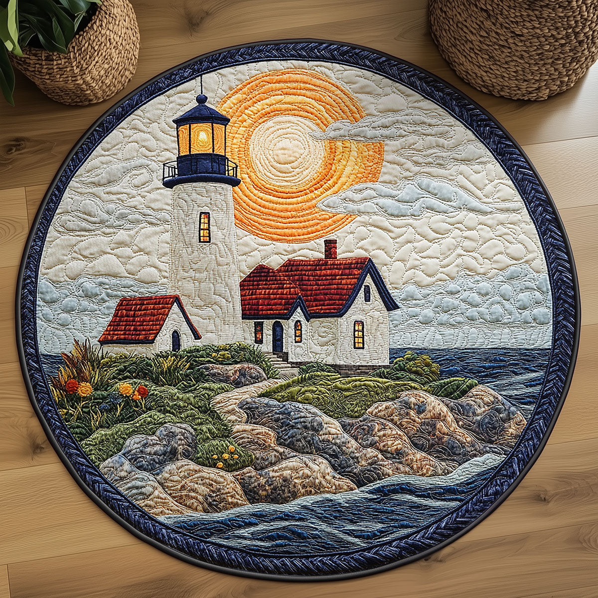 Sunflare Lighthouse WN0408068CL Quilted Round Mat