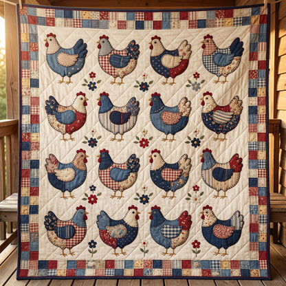 Rustic Farmhouse Chicken Patchwork WN1304014CL Quilt