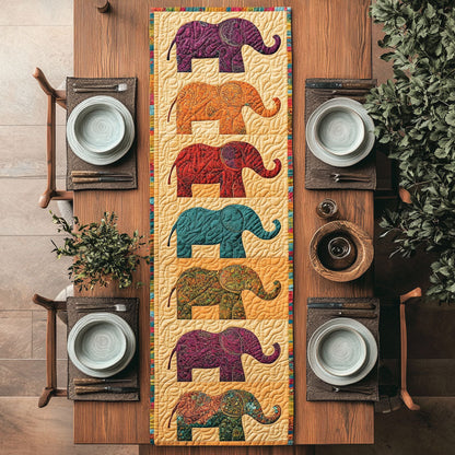 Boho Elephant Patchwork WJ0506032CL Quilted Table Runner