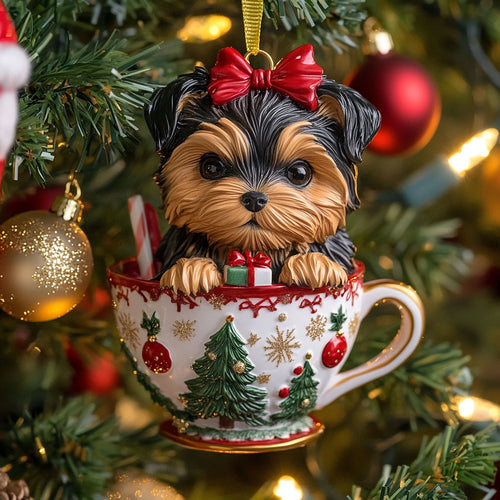 Yorkie Holiday CW2110030CL Christmas Ornament