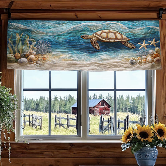 Tranquil Turtle WN2003044CL Quilted Valance