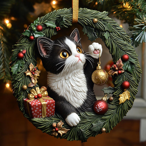 Festive Kitty CW2210030CL Christmas Ornament