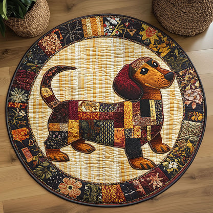 Autumn Dachshund WN2608003CL Quilted Round Mat