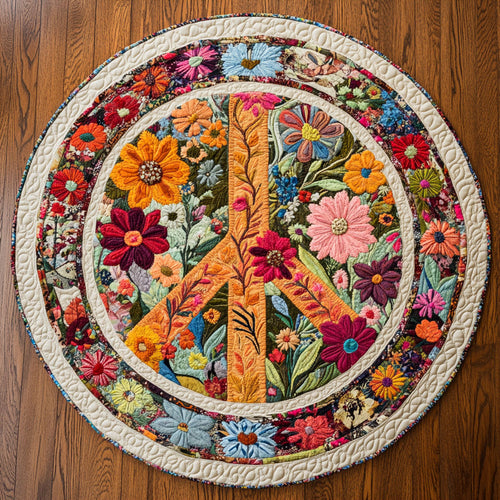 Sunlit Peace WN2208120CL Quilted Round Mat