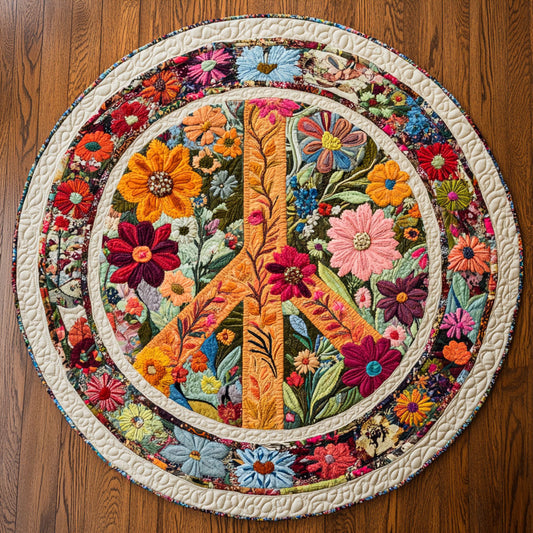 Sunlit Peace WN2208120CL Quilted Round Mat