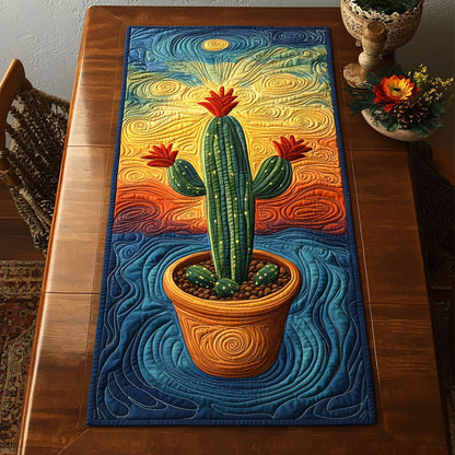 Whimsical Cactus CP0605009CL Quilted Table Runner