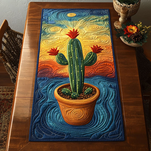 Whimsical Cactus CP0605009CL Quilted Table Runner