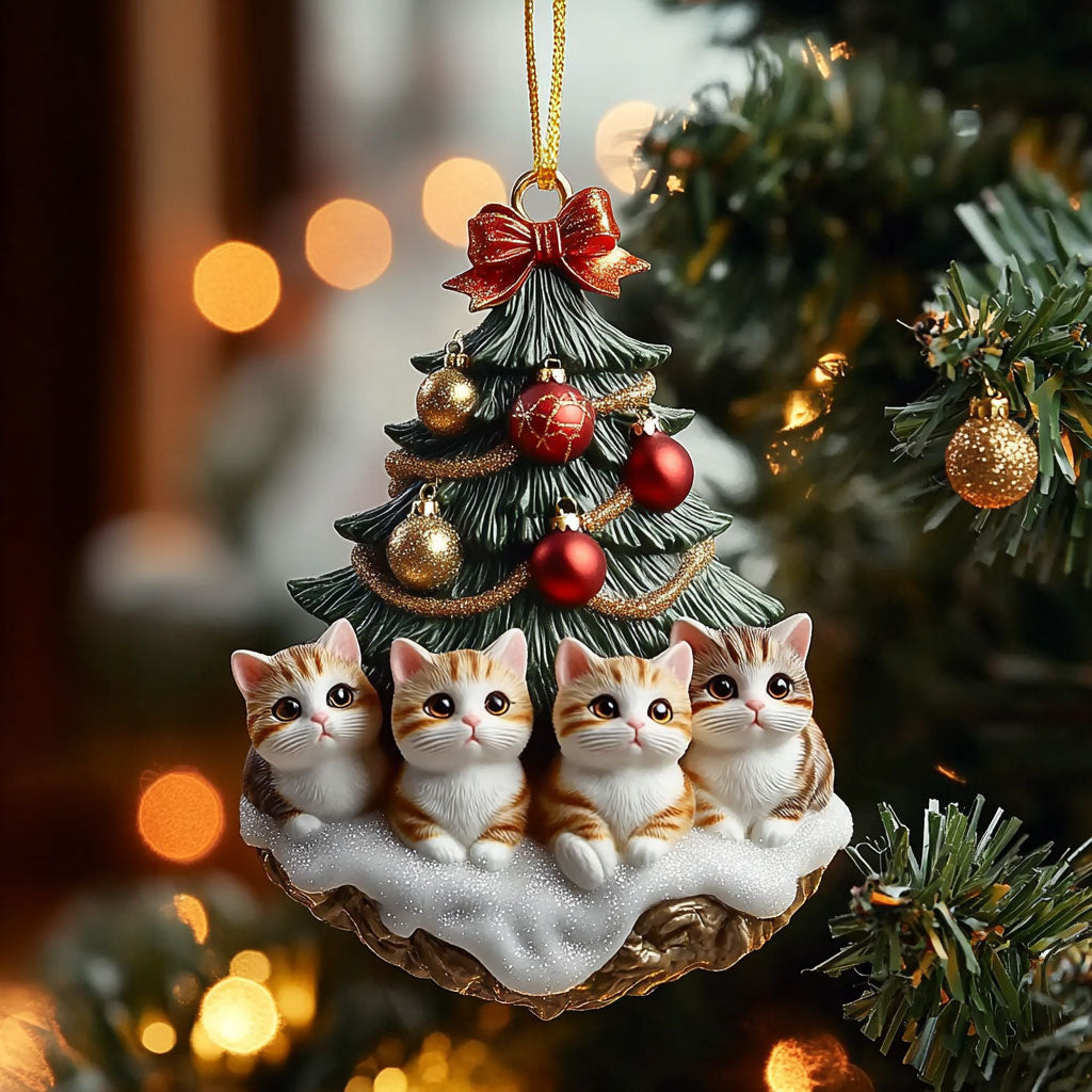 Cozy Christmas Cat WN0811043CL Christmas Ornament