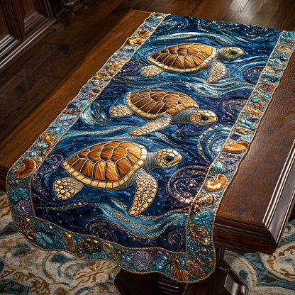 Turtle Tide WJ1906030CL Quilted Table Runner