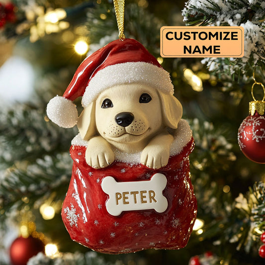Labrador Holiday Joy CW0412028CL Personalized Christmas Ornament