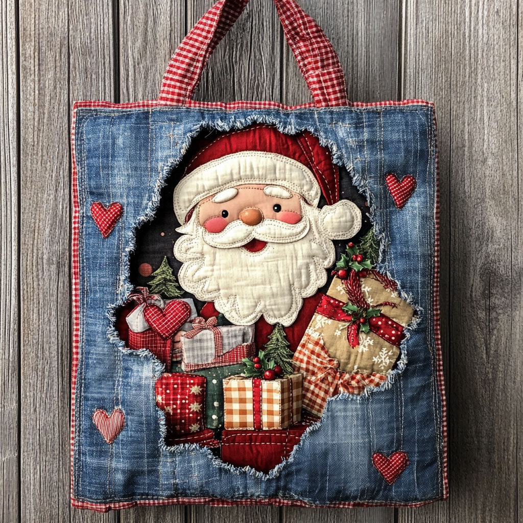 Festive Santa WN0801034CL Quilted Tote Bag
