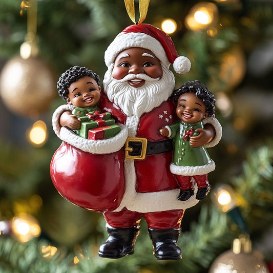 Glowing Black Santa Claus Hearth WN0511044CL Christmas Ornament