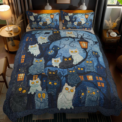 Silly Cat Haunted Street WN1103153CL Duvet Cover Set