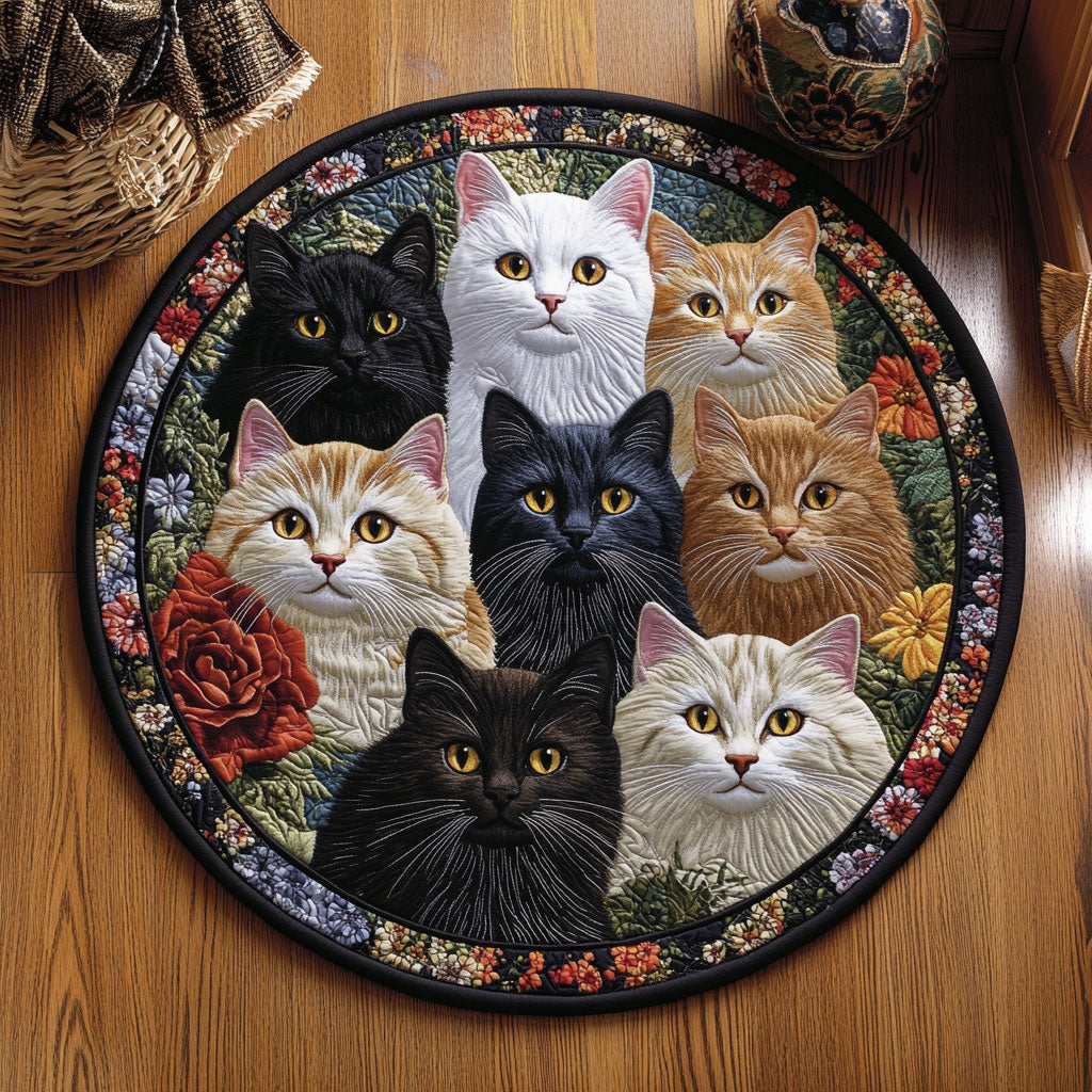 Whisker Garden WJ1906042CL Quilted Round Mat