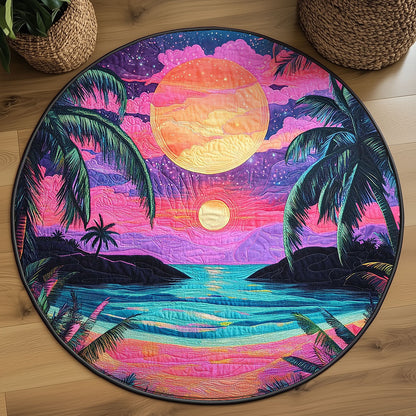 Tropical Surreal Sunset WJ0207037CL Quilted Round Mat