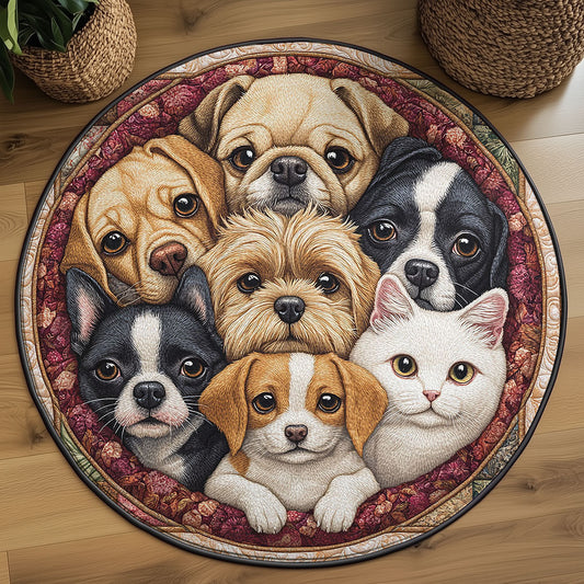 Furever Together WJ2306031CL Quilted Round Mat