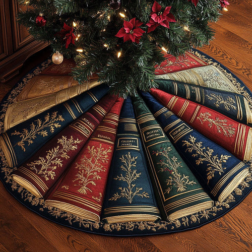 Antique Bookshelf WJ0312455CL Quilted Tree Skirt