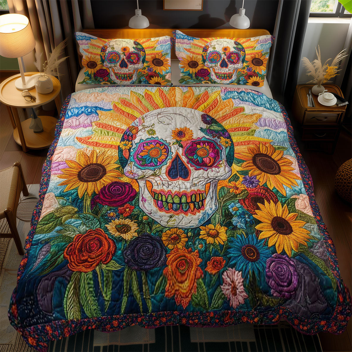 Vibrant Skull WN0702107CL Duvet Cover Set