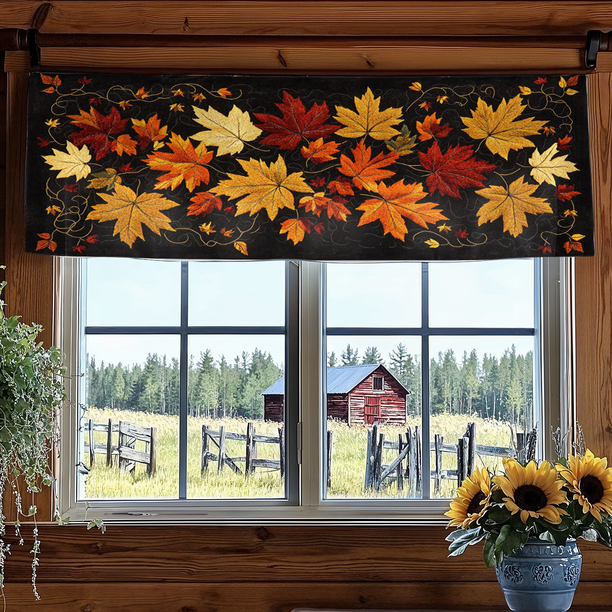 Autumn Threads WN2807009CL Quilted Valance