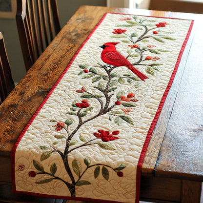 Red Cardinal Bird WJ1705015CL Quilted Table Runner